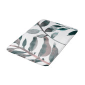 Tapis De Bain Verdure rustique Bleue Botanique Feuille Aquarelle (Angle)