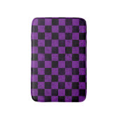 Tapis De Bain Vérifications rustiques, violet et noir (Devant (Vertical))
