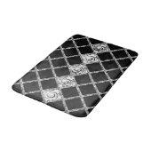 Tapis De Bain vérifier le motif noir blanc (Angle)