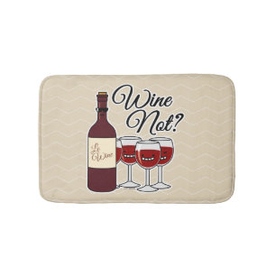 Tapis De Bain Verre de vin et non raisins alcool rose rouge pino