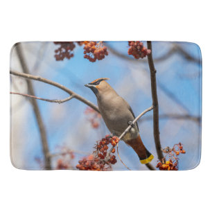 Tapis De Bain Verrerie bohémienne, Oiseau avec Arrière - plan bl