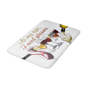 Tapis De Bain Verres à vin SlipperyJoe's jeu de mots coquin roug
