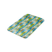 Tapis De Bain Vert abstrait d'aquarelle, bleu (Angle)