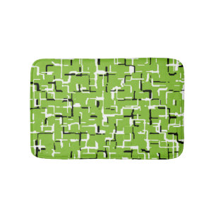 Tapis De Bain Vert/Blanc/Noir Joyeux Tendance