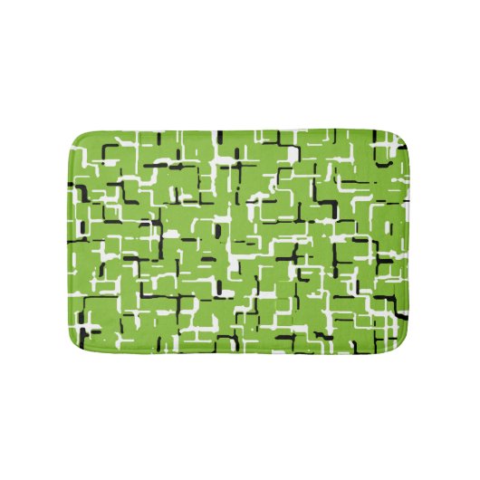 Tapis De Bain Vert/Blanc/Noir Joyeux Tendance (Devant)