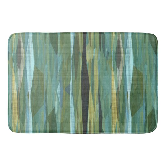 Tapis De Bain Vert bleu et gris Art moderne (Devant)