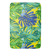 Tapis De Bain Vert Bleu Jaune été Feuilles tropicaux (devant Vertical)