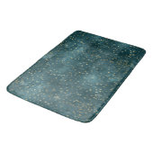 Tapis De Bain Vert bleu nuit ciel turquoise or étoile motif (Angle)