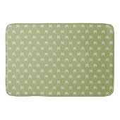 Tapis De Bain Vert élégant monogrammé blanc (Devant)