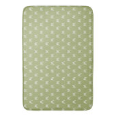 Tapis De Bain Vert élégant monogrammé blanc (devant Vertical)