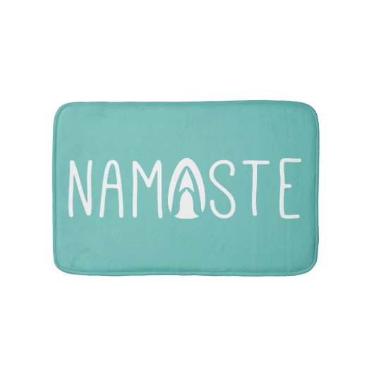 Tapis De Bain Vert et blanc à la mode de yoga de Namaste (Devant)