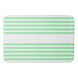Tapis De Bain Vert et blanc cinq bandes motif