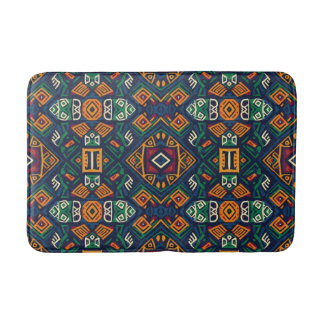 Tapis De Bain Vert et bleu tribal ethnique boho