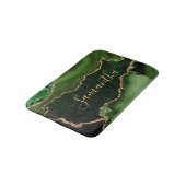 Tapis De Bain Vert et faux or paillettes marbre agate (Angle)