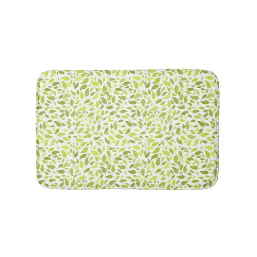 Tapis De Bain Vert Feuille Nature Imprimer, Plante Motif feuille (Devant)