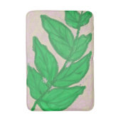 Tapis de bain vert feuille rose beige (Devant (Vertical))