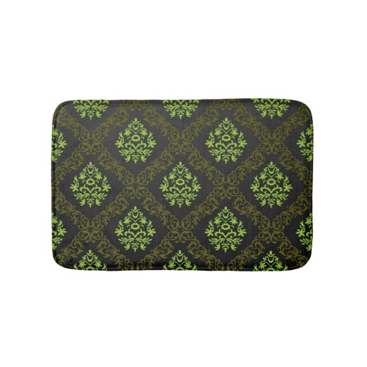 Tapis De Bain Vert floral de papier peint (Devant)