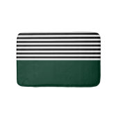 Tapis De Bain Vert foncé avec bandes noires et blanches (Devant)