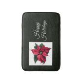 Tapis De Bain Vert foncé et Poinsettia Mat de bain de vacances (Devant (Vertical))