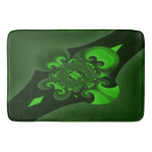 Tapis De Bain Vert foncé et vague spirale lime (Devant)