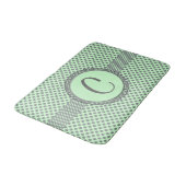 Tapis De Bain Vert menthe avec Pois gris-Monogramme STaylor (Angle)