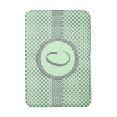 Tapis De Bain Vert menthe avec Pois gris-Monogramme STaylor (Devant (Vertical))