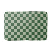 Tapis De Bain Vert mousse et damier vert sauge clair (Devant)