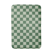 Tapis De Bain Vert mousse et damier vert sauge clair (Devant (Vertical))