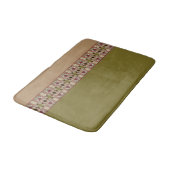 Tapis De Bain Vert Olive Avec Motif Décoratif (Angle)