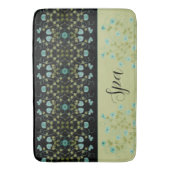 Tapis De Bain Vert Olive Turquoise Et Noir (devant Vertical)
