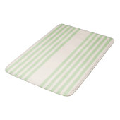 Tapis De Bain Vert pâle et beige cinq rayures motif (Angle)