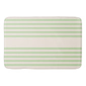 Tapis De Bain Vert pâle et beige cinq rayures motif (Devant)