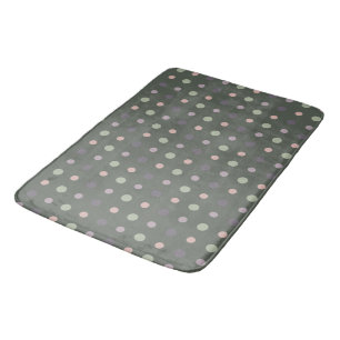 Tapis De Bain Vert, rose, violet, points bleus