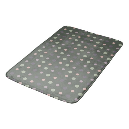 Tapis De Bain Vert, rose, violet, points bleus (Angle)