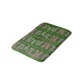 Tapis de bain Vert, Rouge, Noir, Blancs (Angle)