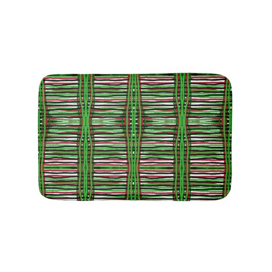 Tapis de bain Vert, Rouge, Noir, Blancs (Devant)