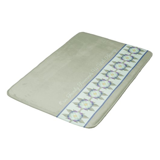 Tapis De Bain Vert Sage Avec Bleu Turquoise (Angle)
