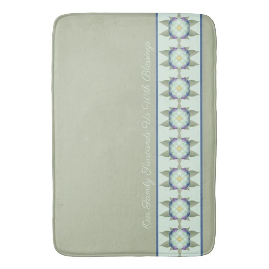 Tapis De Bain Vert Sage Avec Bleu Turquoise (devant Vertical)