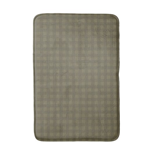 Tapis De Bain Vert Sage Foncé En vichy Plaid Motif (Devant (Vertical))