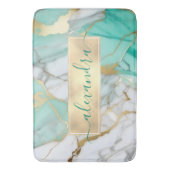 Tapis De Bain Vert Sage Marbre Élégant Moderne (devant Vertical)