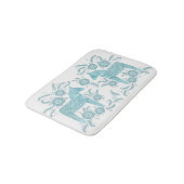 Tapis de bain vert sarcelle et blanc Cheval Dala s (Angle)