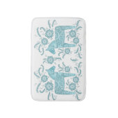 Tapis de bain vert sarcelle et blanc Cheval Dala s (Devant (Vertical))