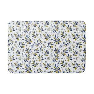 Tapis De Bain Vert sauge aquarelle motif olivier campagne frança