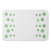 Tapis De Bain Vert sauge et blanc Bulles points modernes (Devant)