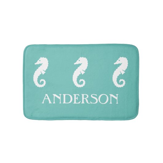 Tapis de bain vert turquoise de créature de mer (Devant)