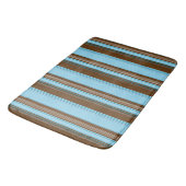 Tapis De Bain Verticale bleu-clair et Brown barrée (Angle)