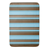 Tapis De Bain Verticale bleu-clair et Brown barrée (devant Vertical)