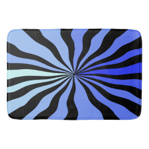 Tapis De Bain Vertigo A-Go-Go en noir et bleu