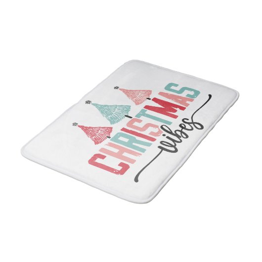 Tapis De Bain Vibes de Noël - Festive Tree Design (Angle)