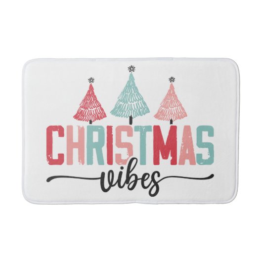 Tapis De Bain Vibes de Noël - Festive Tree Design (Devant)